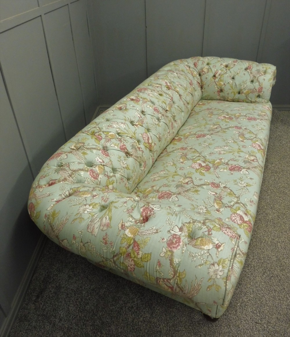 NEWLY UPHOLSTERED LARGE VICTORIAN CHESTERFIELD SOFA View XII