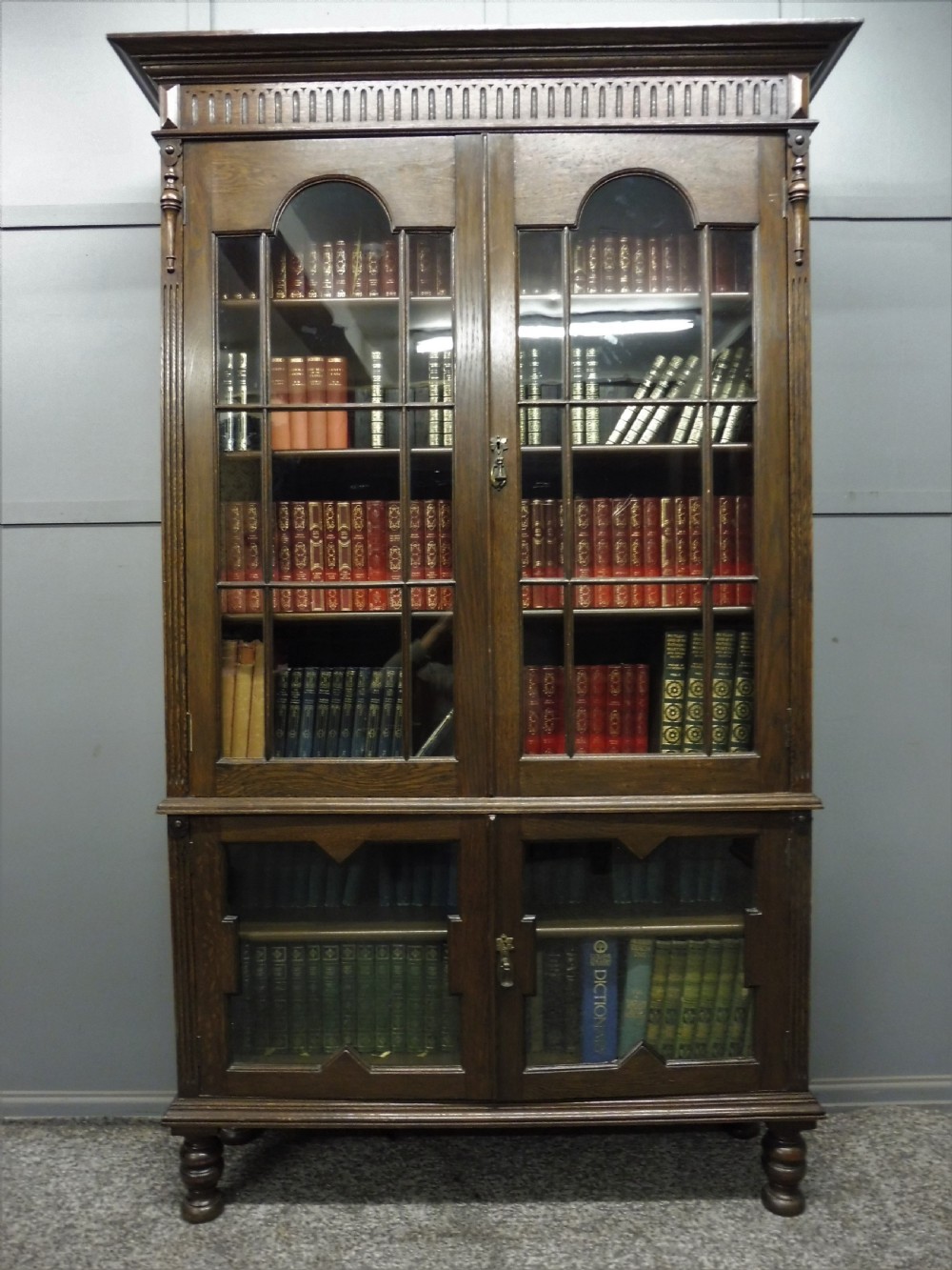 EDWARDIAN OAK BOOKCASE View II