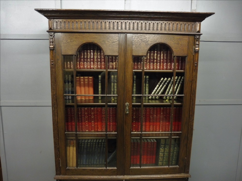 EDWARDIAN OAK BOOKCASE View III