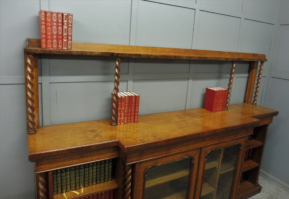 UNUSUAL OAK AND POLLARD OAK 19TH CENTURY BOOKCASE View III