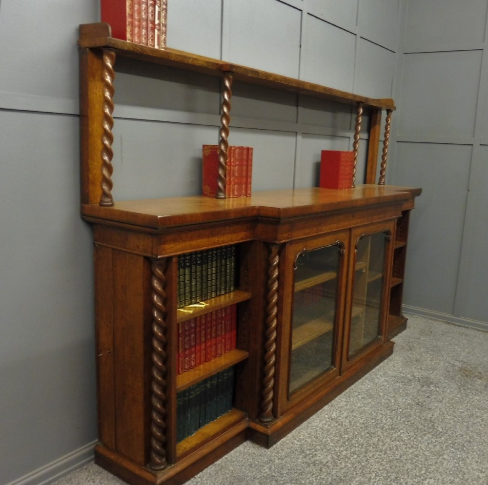 UNUSUAL OAK AND POLLARD OAK 19TH CENTURY BOOKCASE View IV