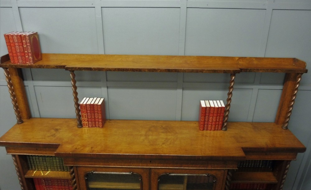 UNUSUAL OAK AND POLLARD OAK 19TH CENTURY BOOKCASE View V