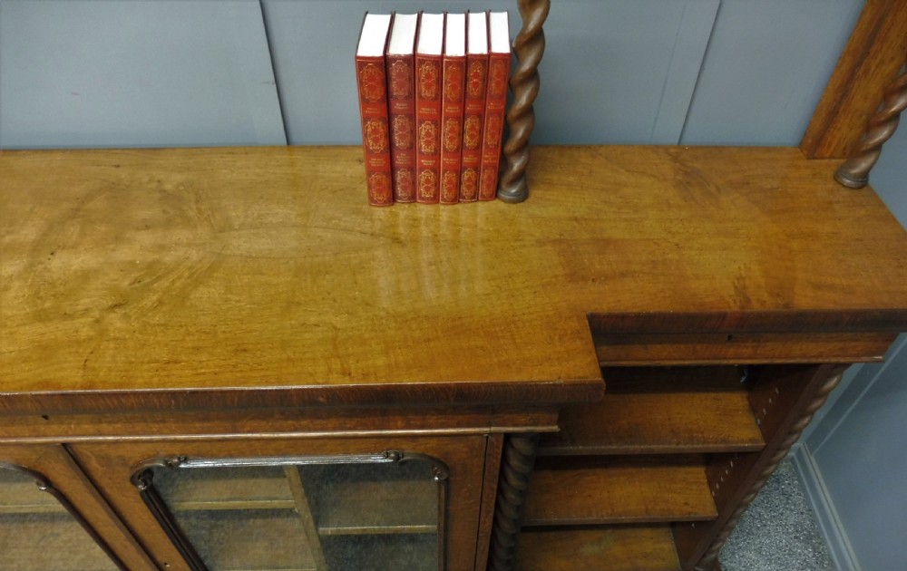 UNUSUAL OAK AND POLLARD OAK 19TH CENTURY BOOKCASE View VII