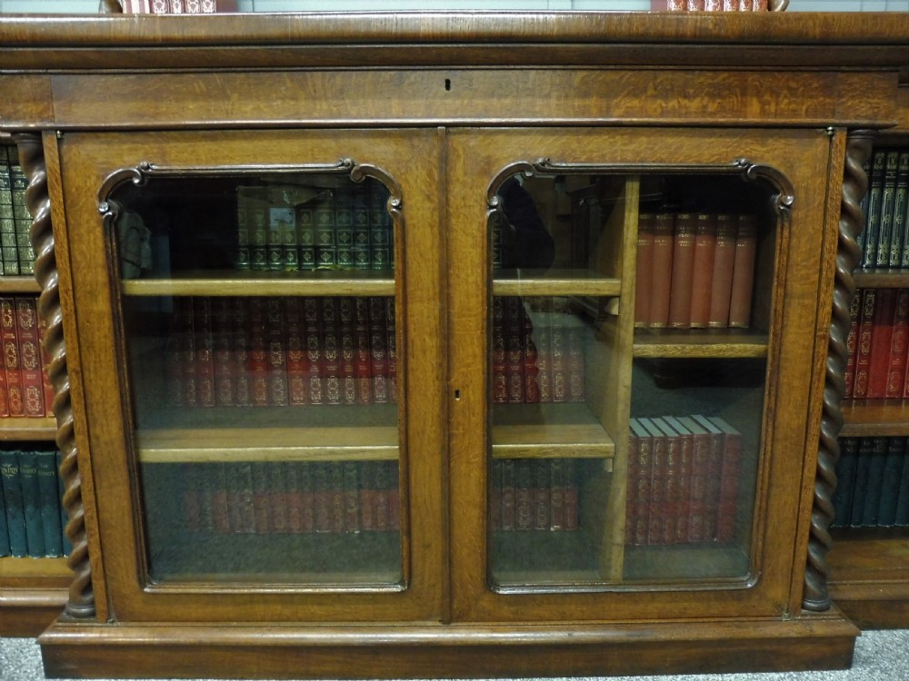 UNUSUAL OAK AND POLLARD OAK 19TH CENTURY BOOKCASE View X
