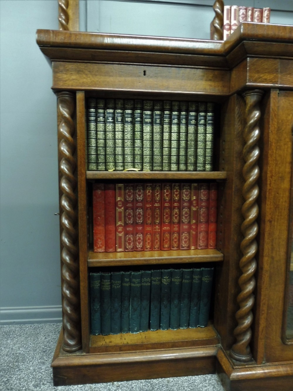 UNUSUAL OAK AND POLLARD OAK 19TH CENTURY BOOKCASE View XI