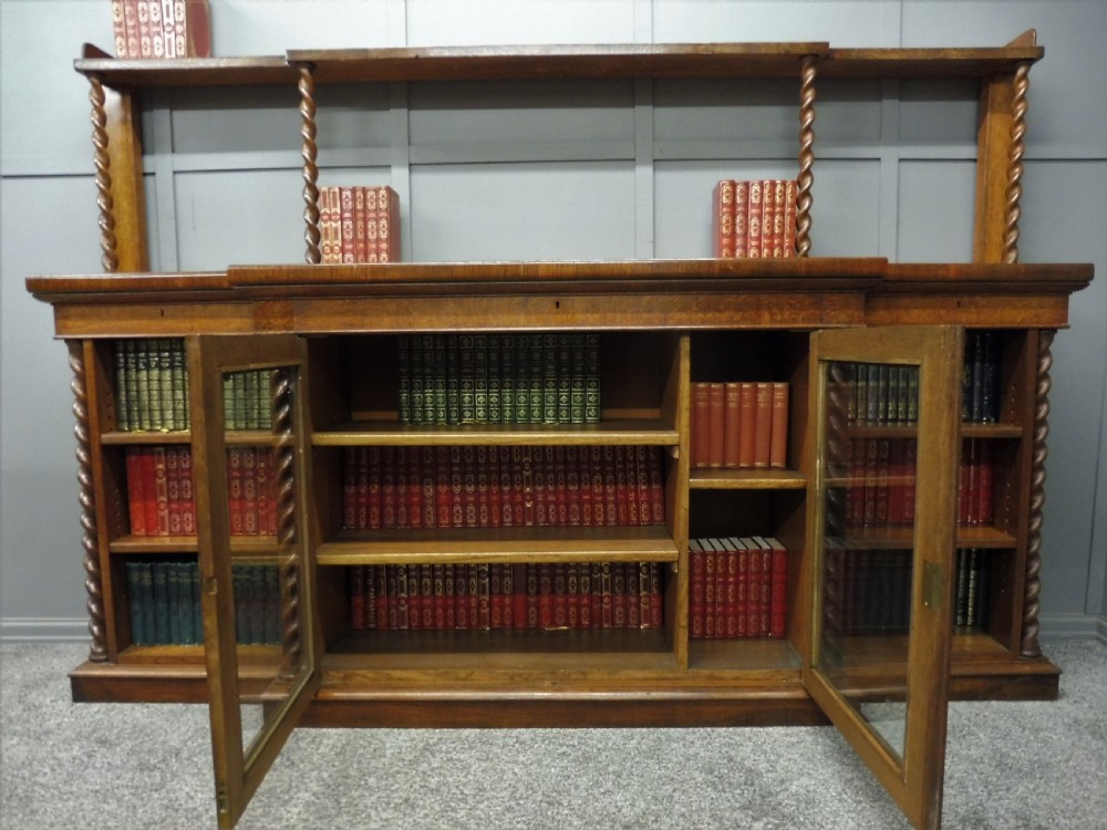UNUSUAL OAK AND POLLARD OAK 19TH CENTURY BOOKCASE View XVII