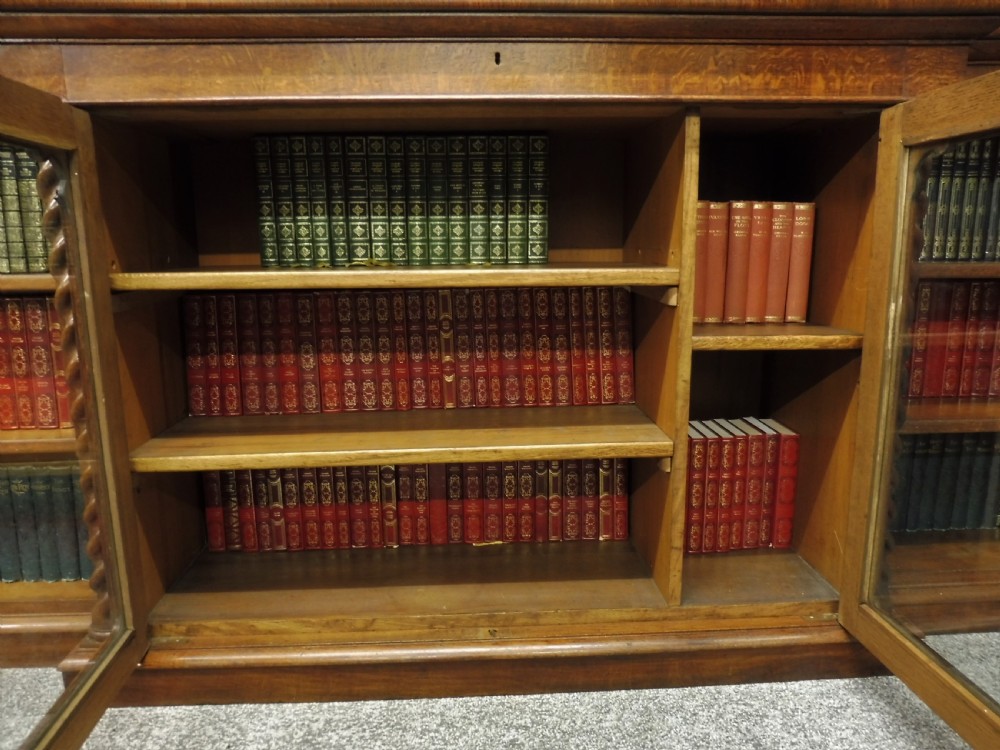UNUSUAL OAK AND POLLARD OAK 19TH CENTURY BOOKCASE View XVIII