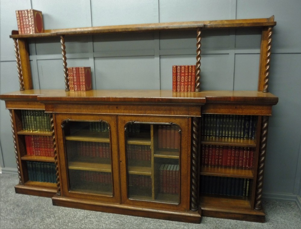 UNUSUAL OAK AND POLLARD OAK 19TH CENTURY BOOKCASE View XIX