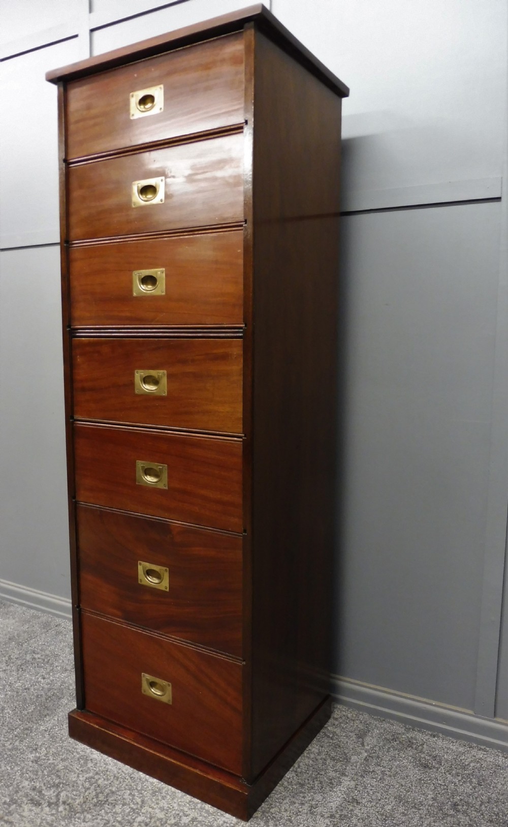 19TH CENTURY MAHOGANY MILITARY STYLE CHEST View III