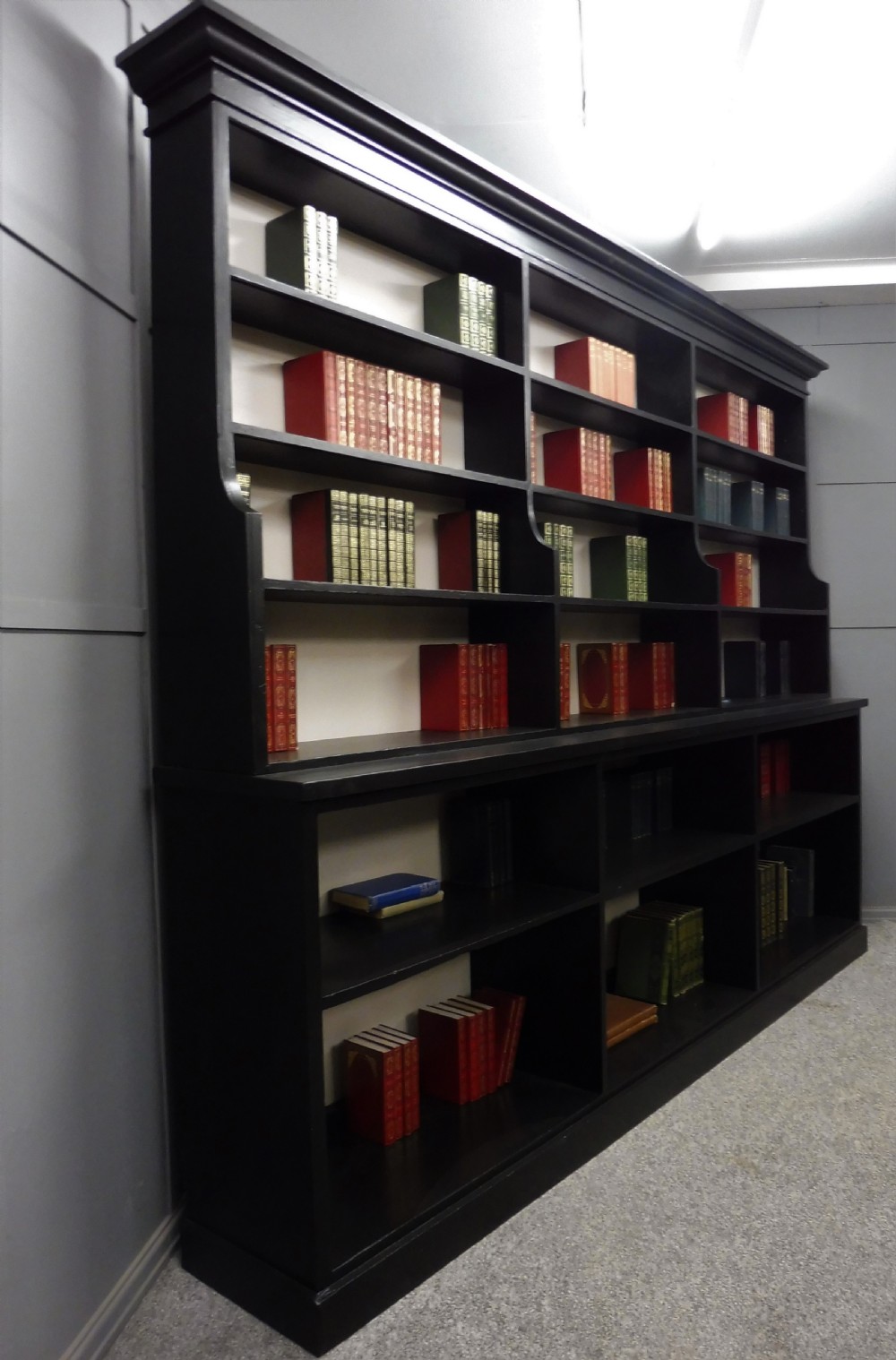 LARGE 19TH CENTURY PAINTED PINE LIBRARY BOOKCASE View III