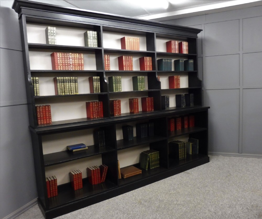 LARGE 19TH CENTURY PAINTED PINE LIBRARY BOOKCASE View XII