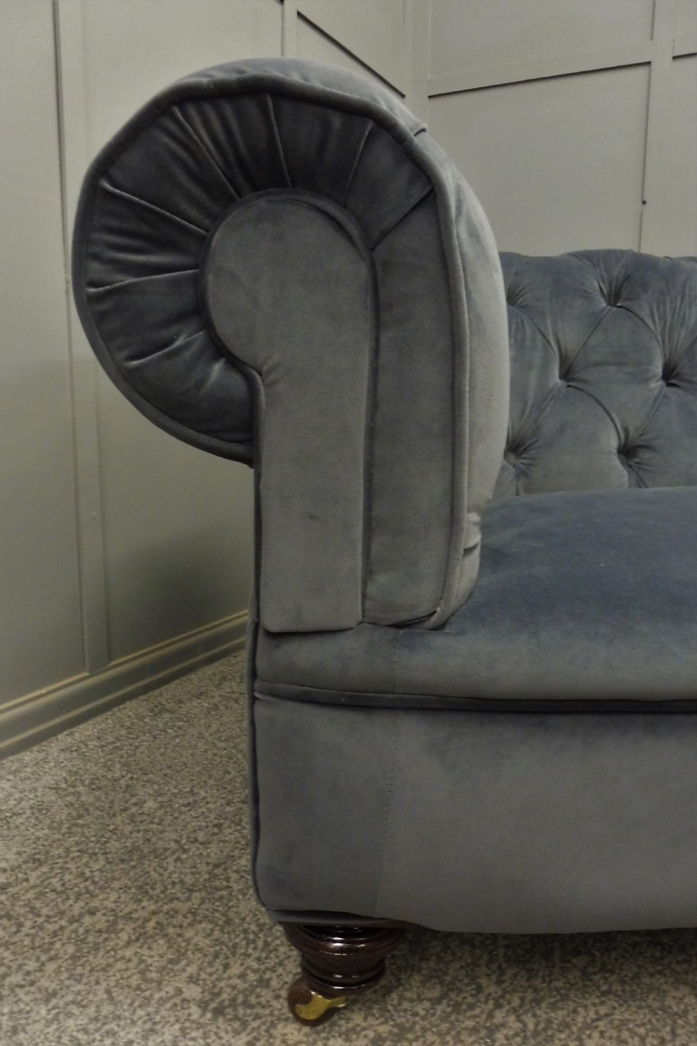 NEWLY UPHOLSTERED ANTIQUE CHESTERFIELD SOFA View XII