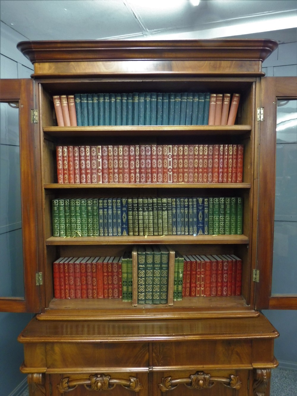 GOOD VICTORIAN MAHOGANY CABINET BOOKCASE  View XI