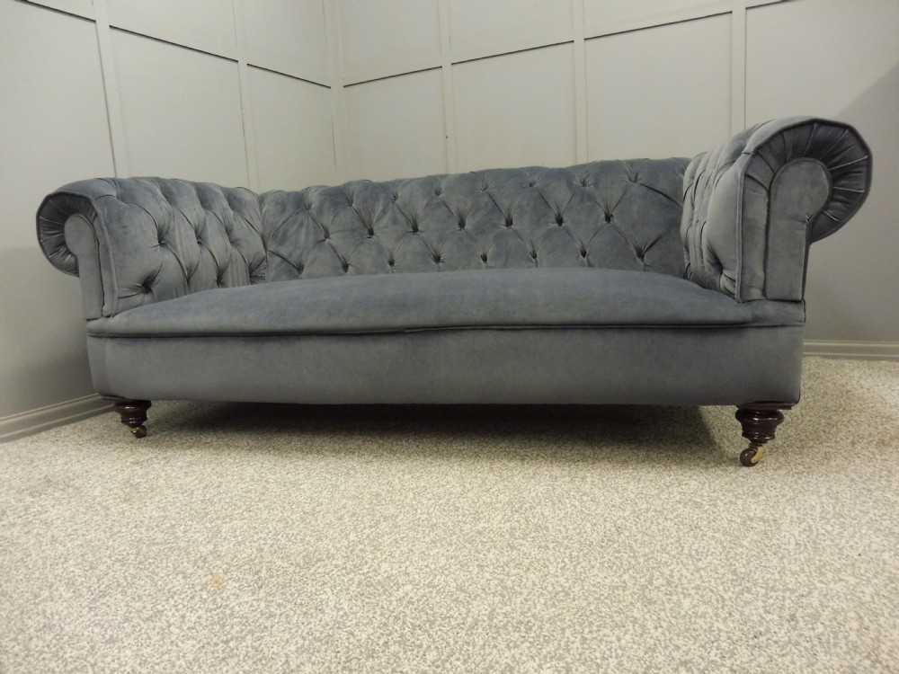 NEWLY UPHOLSTERED ANTIQUE CHESTERFIELD SOFA View V
