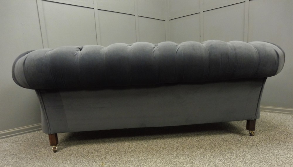 NEWLY UPHOLSTERED ANTIQUE CHESTERFIELD SOFA View XIV