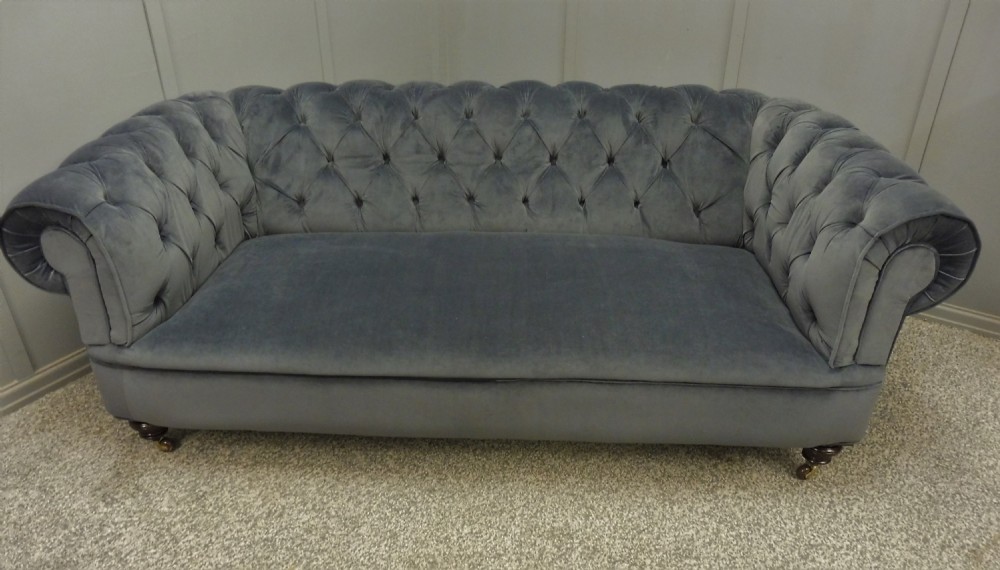 NEWLY UPHOLSTERED ANTIQUE CHESTERFIELD SOFA View VIII