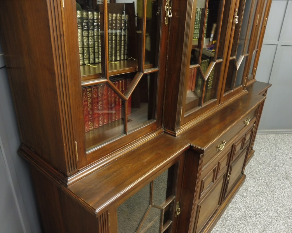 LARGE 19TH CENTURY MAPLE AND CO WALNUT BOOKCASE View X