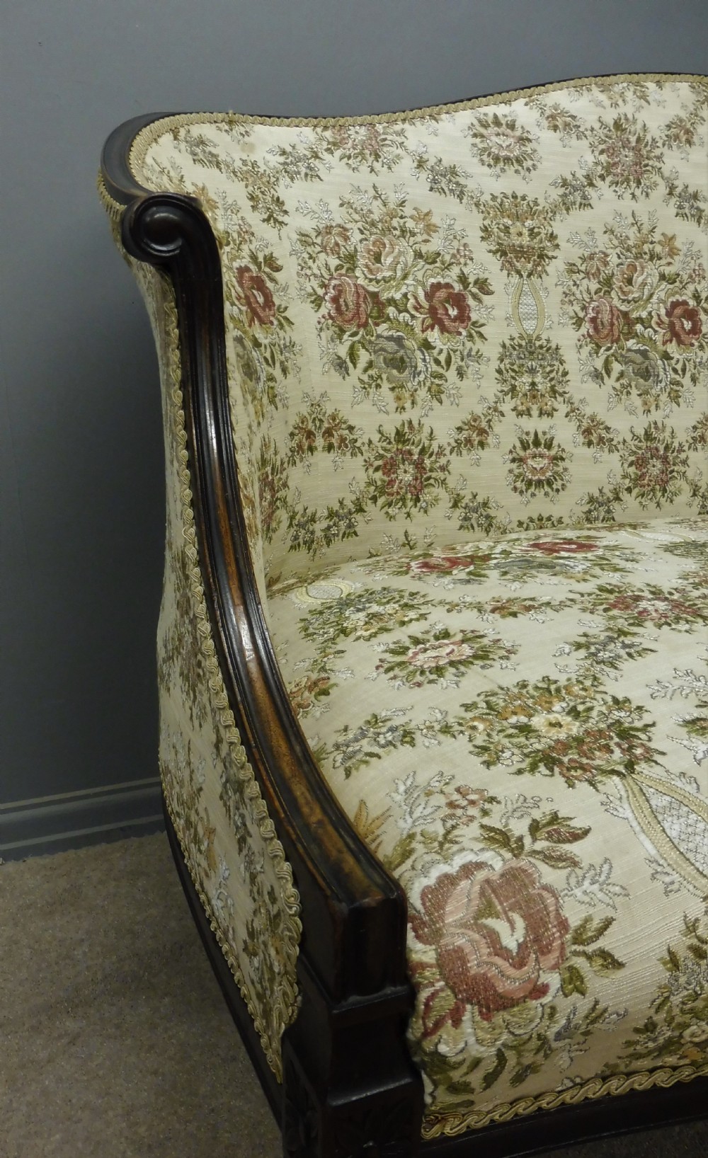 ANTIQUE FRENCH MAHOGANY SOFA  View VI