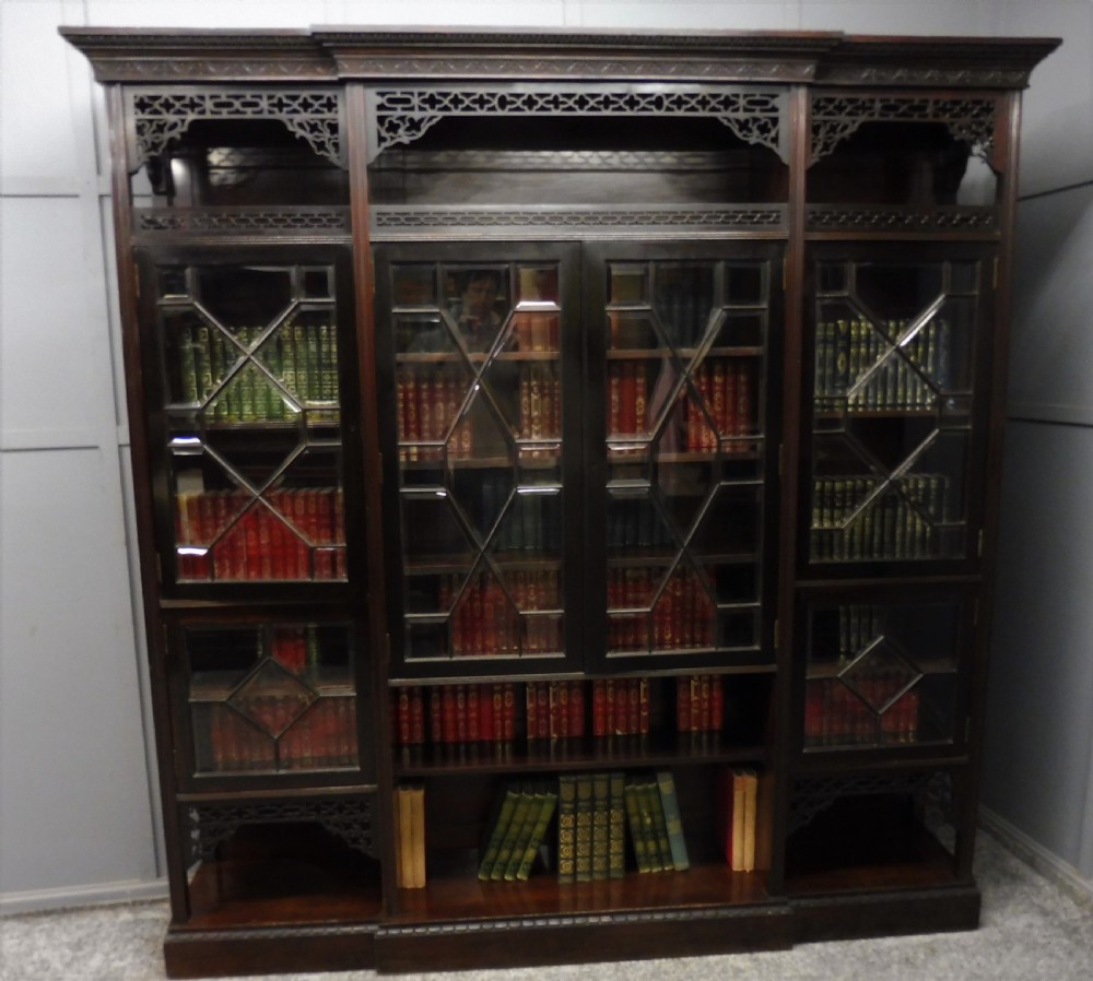 MAHOGANY CHIPPENDALE REVIVAL BOOKCASE View II