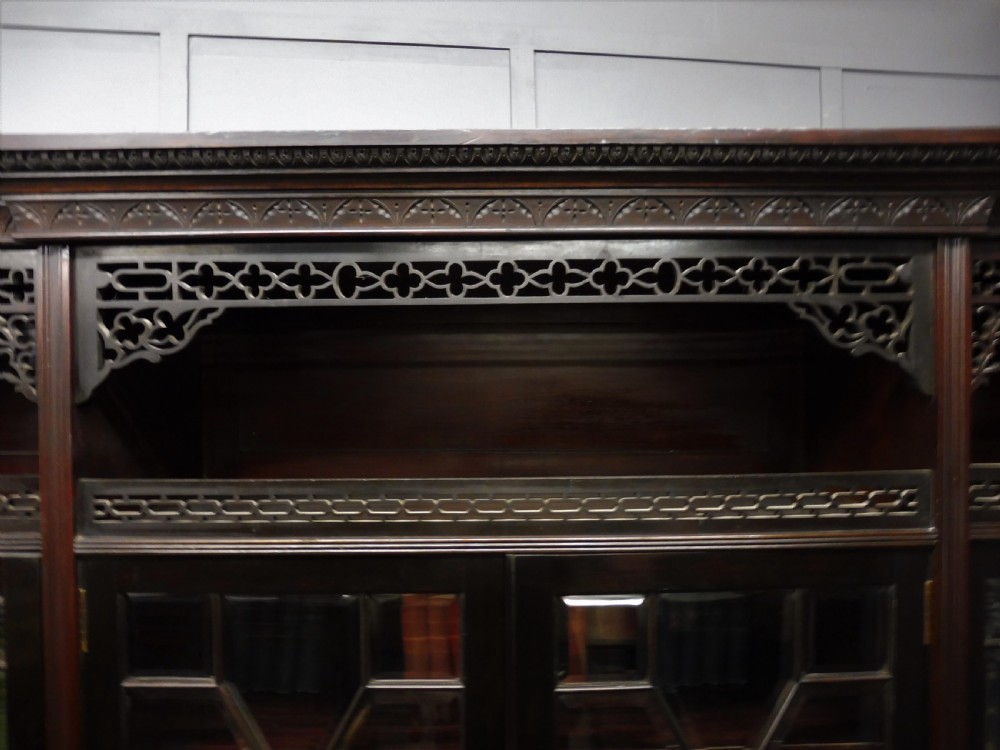 MAHOGANY CHIPPENDALE REVIVAL BOOKCASE View VIII