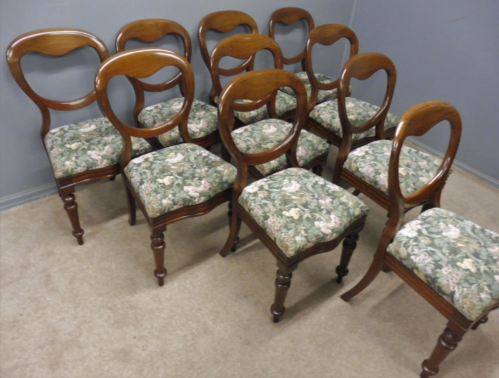 SET OF TEN VICTORIAN BALLOON BACK DINING CHAIRS RECOVERY INCLUDED IF REQUIRED View II
