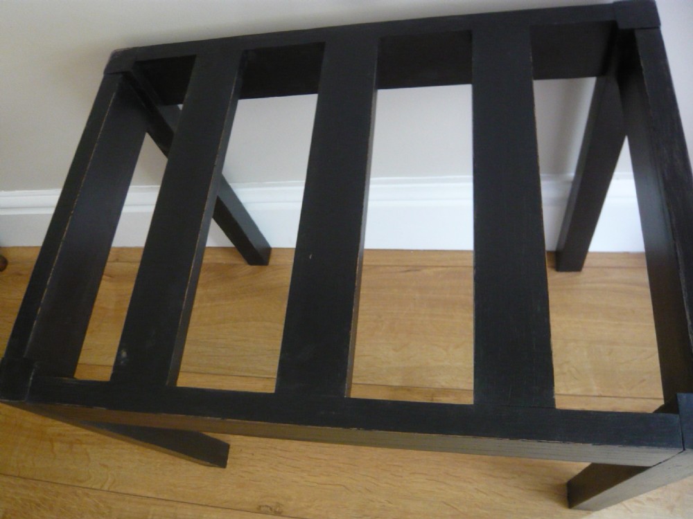 Painted French Luggage Suitcase Stand Rack c1920 View V