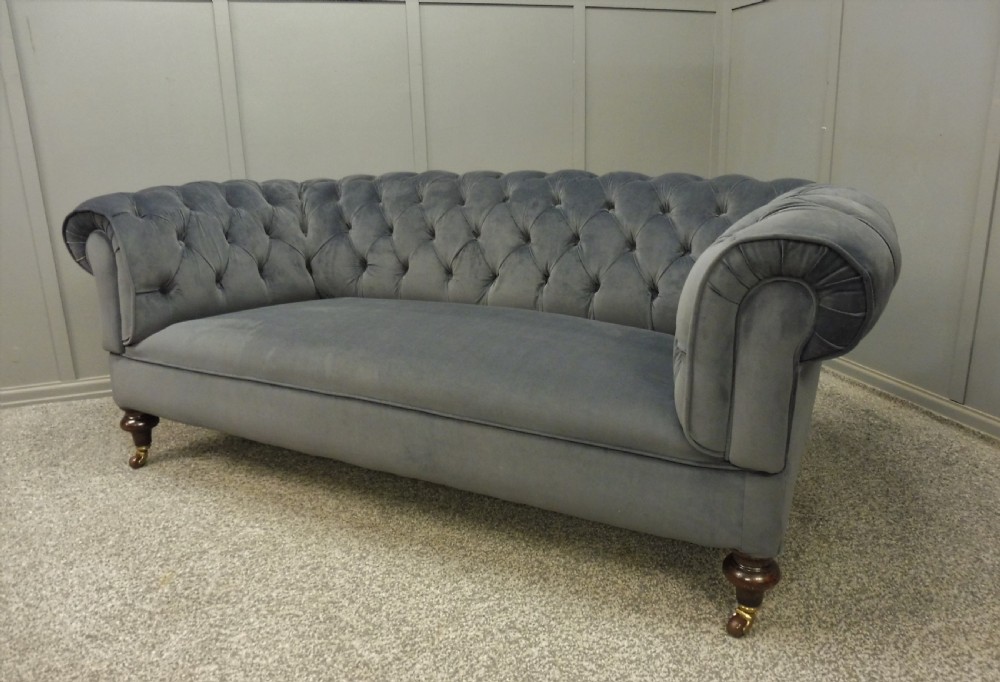 NEWLY UPHOLSTERED VICTORIAN CHESTERFIELD SOFA