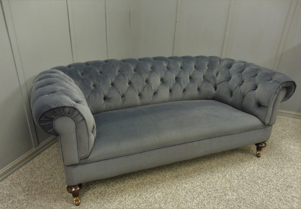 NEWLY UPHOLSTERED VICTORIAN CHESTERFIELD SOFA View VIII