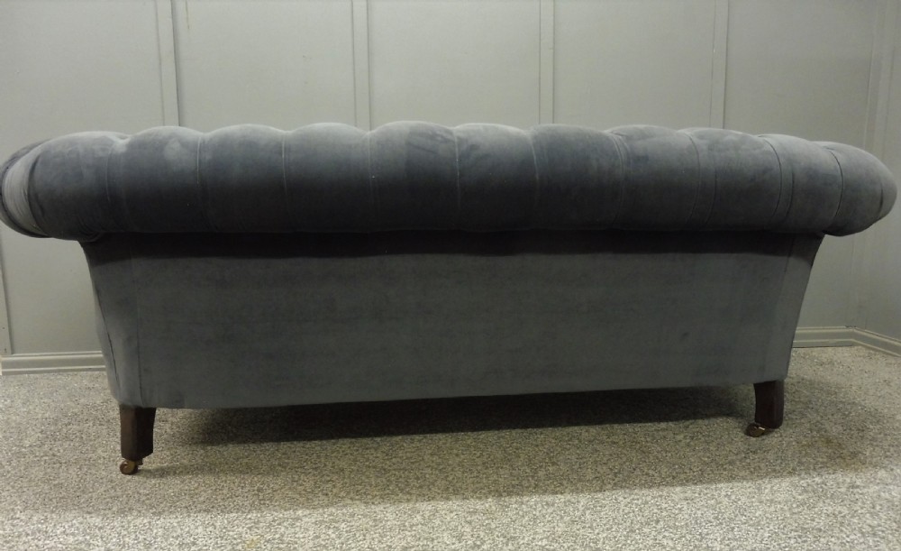 NEWLY UPHOLSTERED VICTORIAN CHESTERFIELD SOFA View XIII