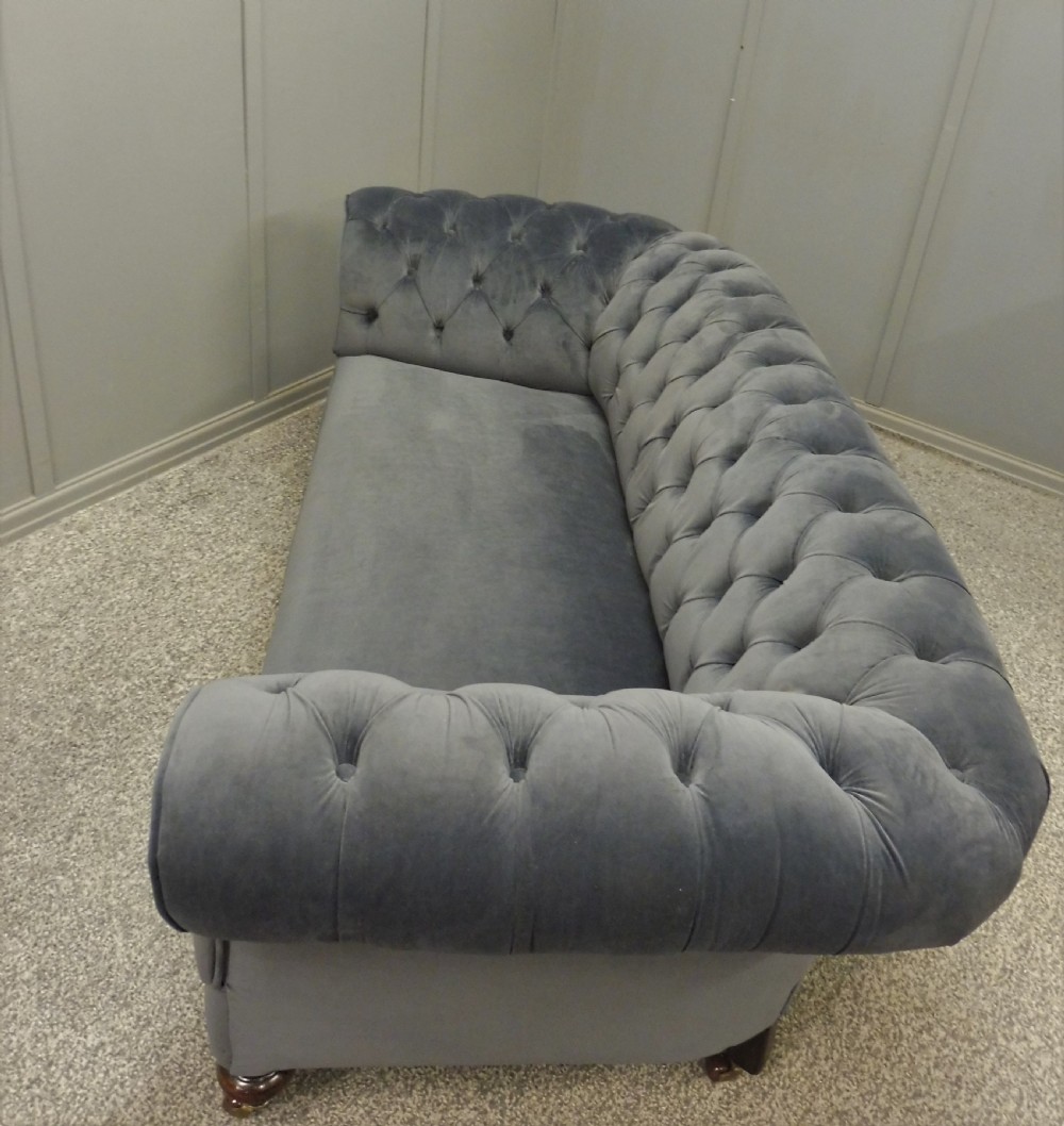 NEWLY UPHOLSTERED VICTORIAN CHESTERFIELD SOFA View XIV