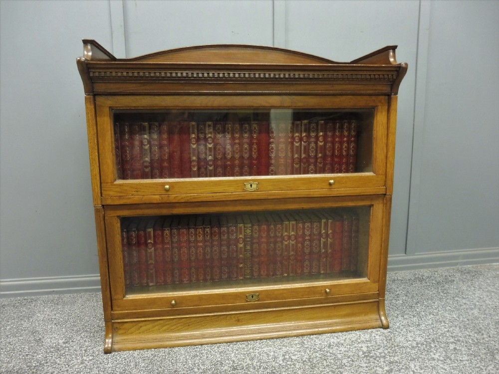 SMALL GOLDEN OAK LEBUS STACKING BOOKCASE View II