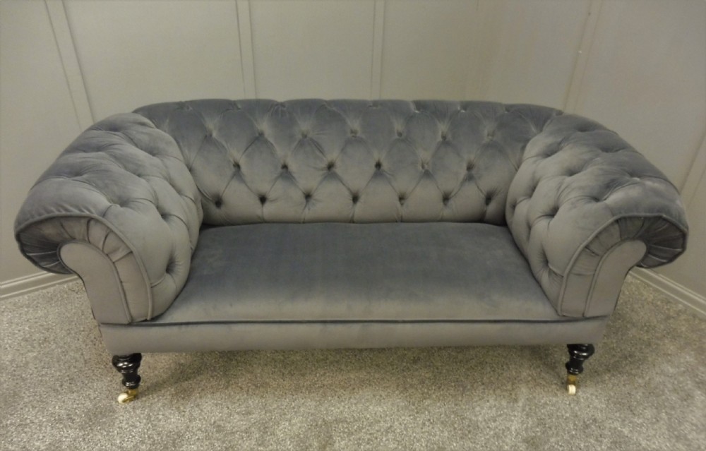 NEWLY UPHOLSTERED  VICTORIAN CHESTERFIELD SOFA View V