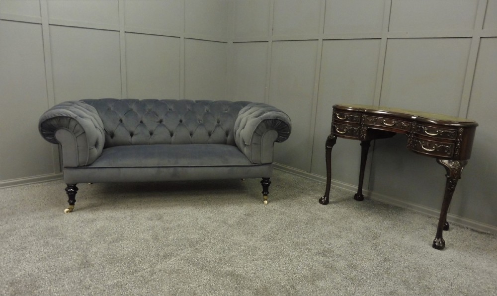NEWLY UPHOLSTERED  VICTORIAN CHESTERFIELD SOFA View VIII