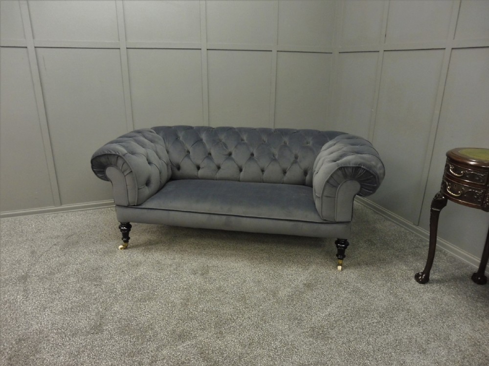 NEWLY UPHOLSTERED  VICTORIAN CHESTERFIELD SOFA View IX