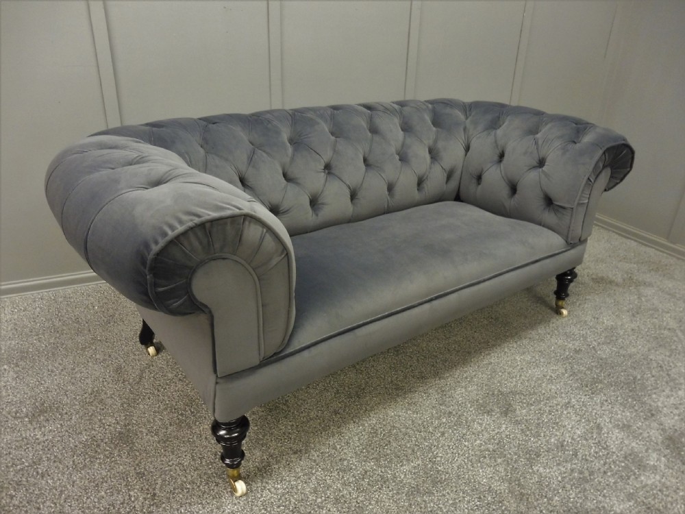 NEWLY UPHOLSTERED  VICTORIAN CHESTERFIELD SOFA View XI