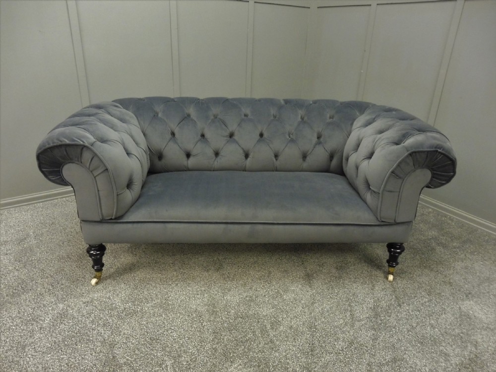 NEWLY UPHOLSTERED  VICTORIAN CHESTERFIELD SOFA View XII