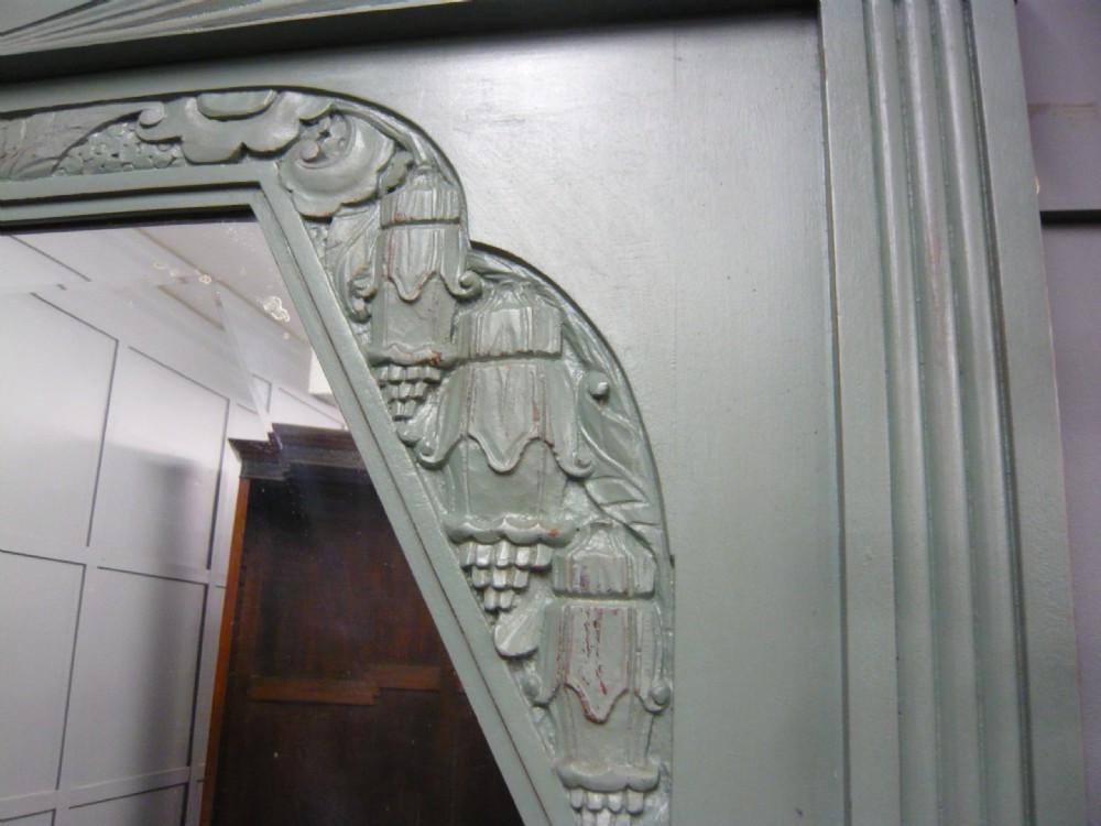 Large Art Deco Green Painted Mirror c 1920s View IV