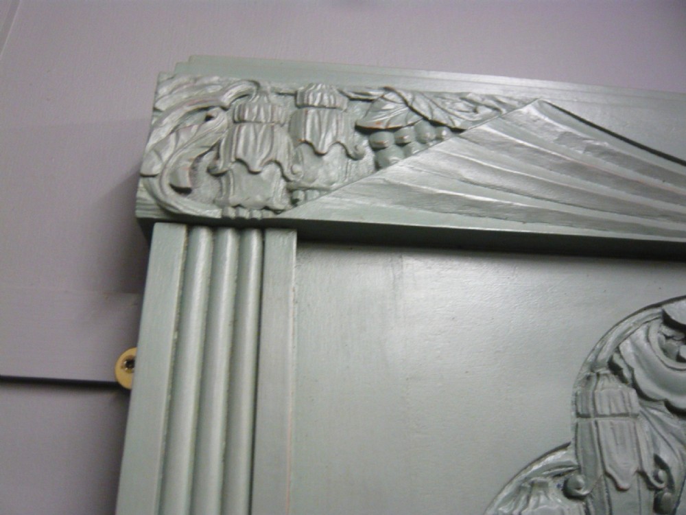Large Art Deco Green Painted Mirror c 1920s View V