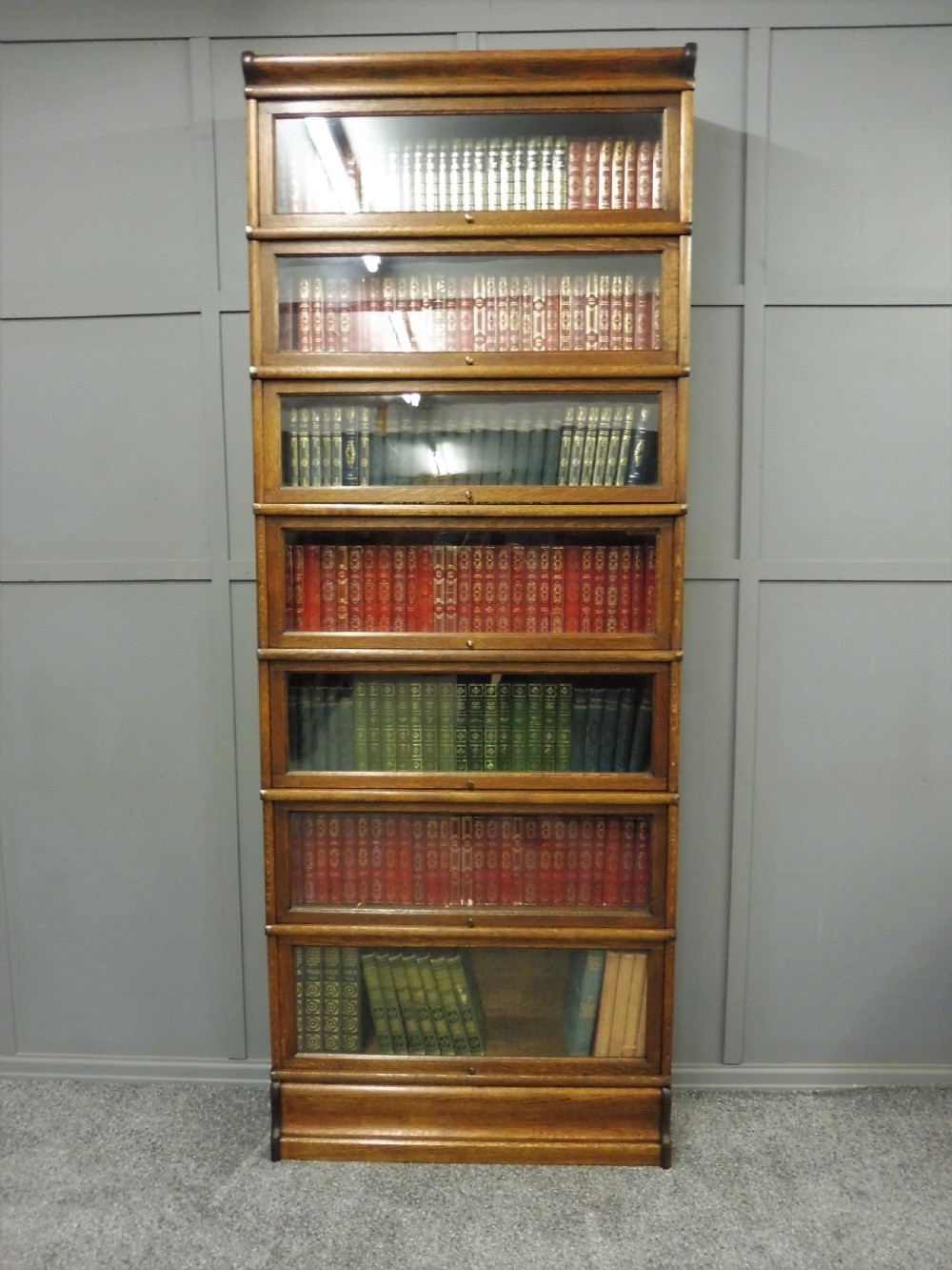TALL 7 HIGH GOLDEN OAK GLOBE WERNICKE BOOKCASE