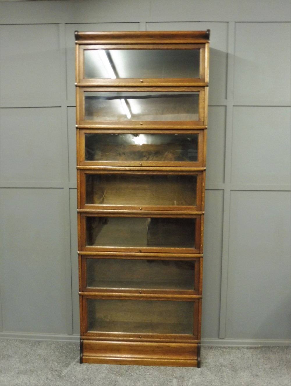 TALL 7 HIGH GOLDEN OAK GLOBE WERNICKE BOOKCASE View II
