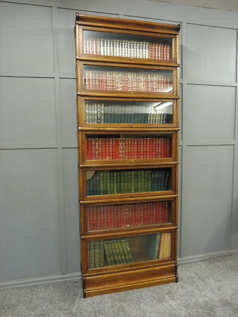TALL 7 HIGH GOLDEN OAK GLOBE WERNICKE BOOKCASE View IV