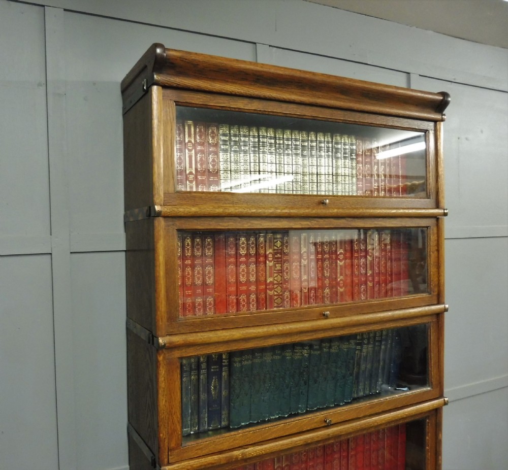 TALL 7 HIGH GOLDEN OAK GLOBE WERNICKE BOOKCASE View IX