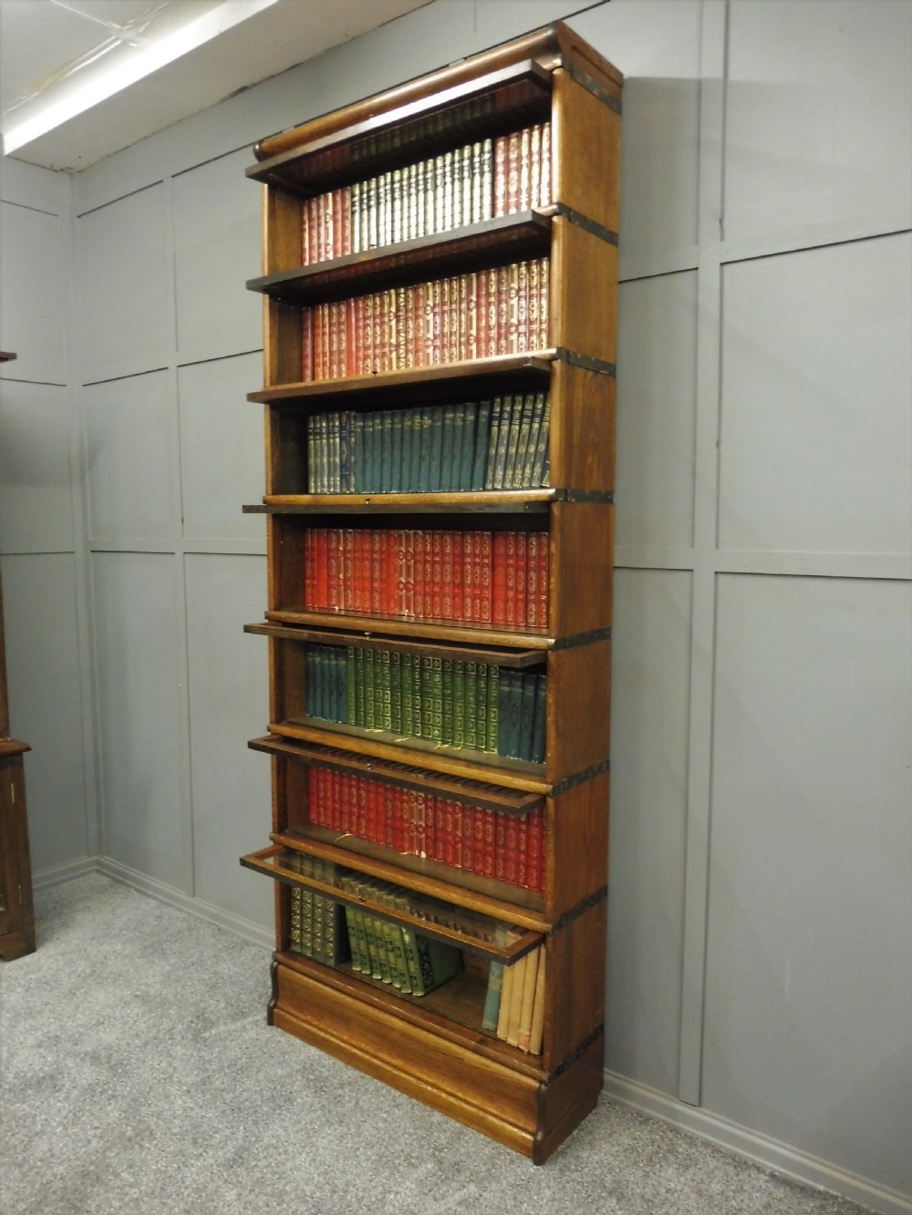 TALL 7 HIGH GOLDEN OAK GLOBE WERNICKE BOOKCASE View XI