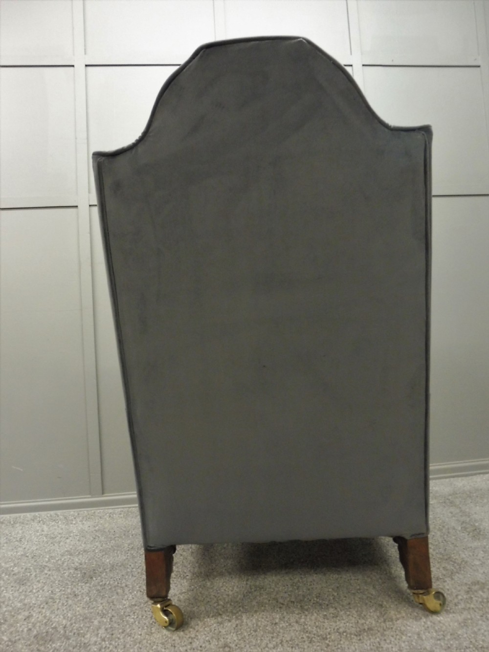 NEWLY UPHOLSTERED 19TH CENTURY WALNUT WING ARMCHAIR View IX
