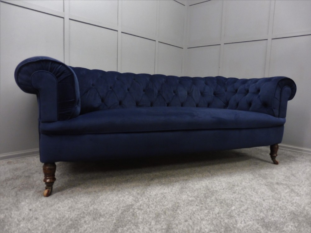 NEWLY UPHOLSTERED LARGE VICTORIAN CHESTERFIELD SOFA