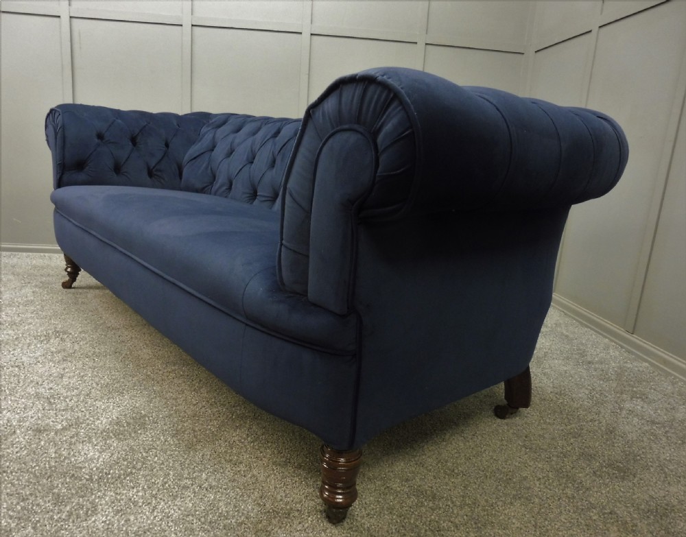 NEWLY UPHOLSTERED LARGE VICTORIAN CHESTERFIELD SOFA View VI