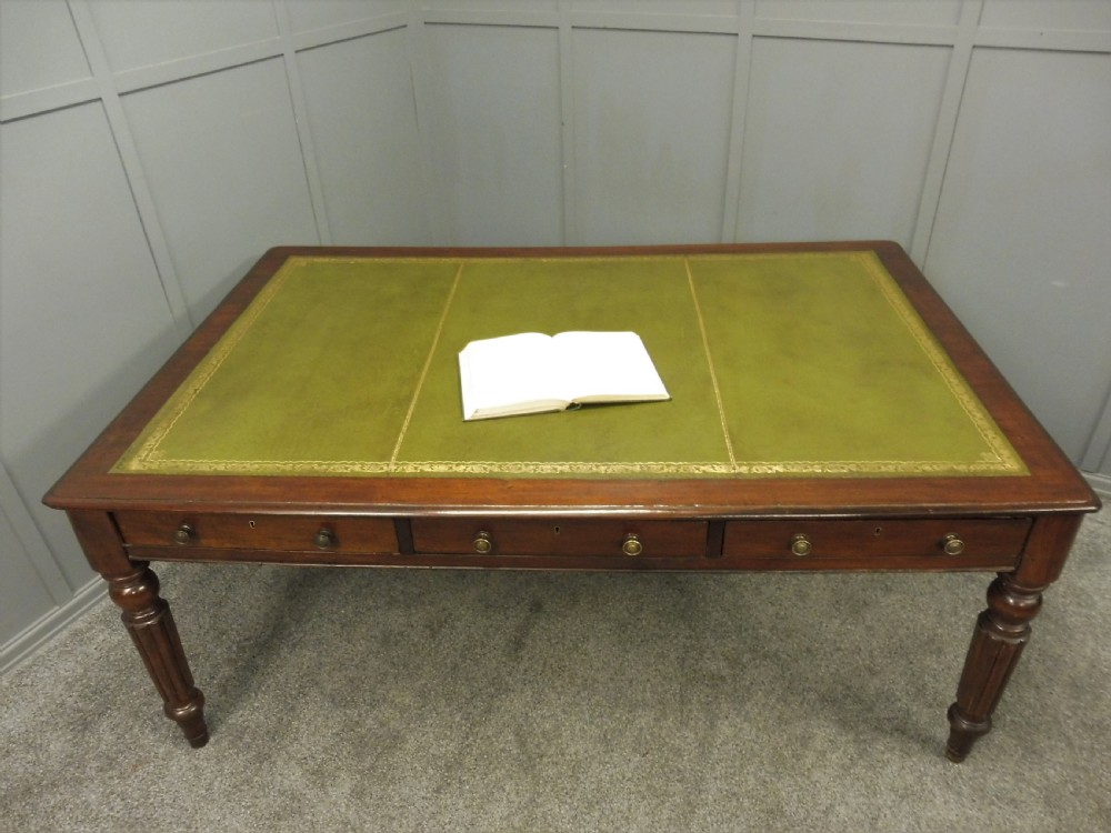LARGE VICTORIAN MAHOGANY LIBRARY TABLE View II