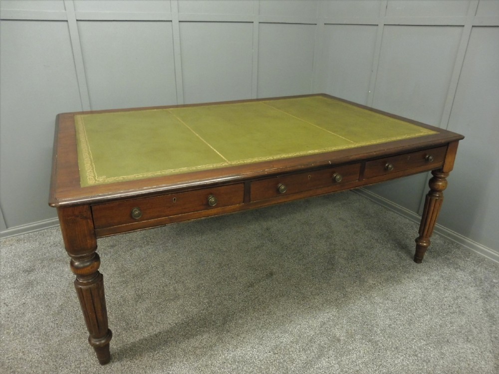 LARGE VICTORIAN MAHOGANY LIBRARY TABLE View VIII