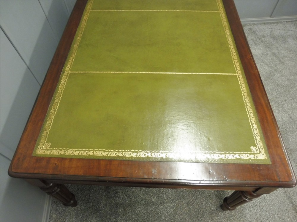 LARGE VICTORIAN MAHOGANY LIBRARY TABLE View XI
