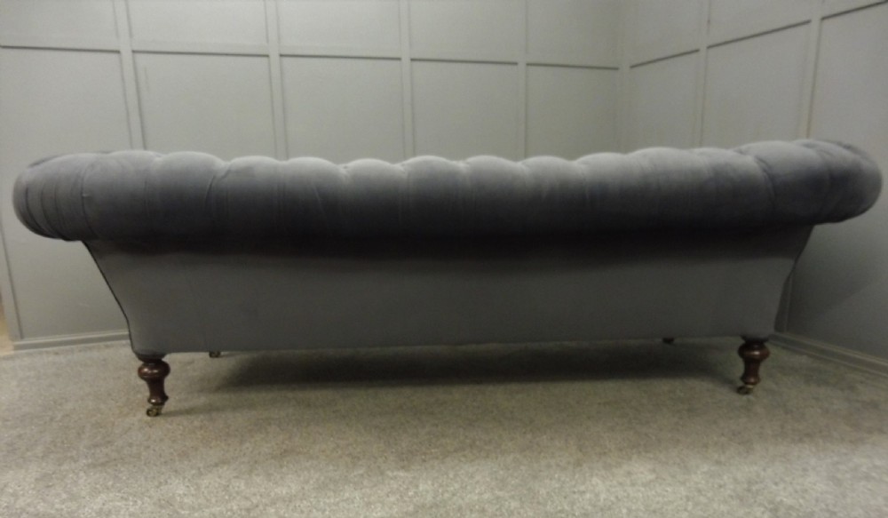 VERY LARGE NEWLY UPHOLSTERED 19TH CENTURY CHESTERFIELD SOFA View XI